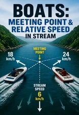 Boats: Meeting Point and Relative Speed